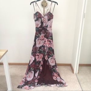 Cachet | floral chiffon dress with ruffles
